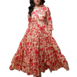 Women Cotton Tiered Printed Dress