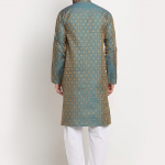 Men Silk Blend Jacquard Paisley Kurta & Churidar Set