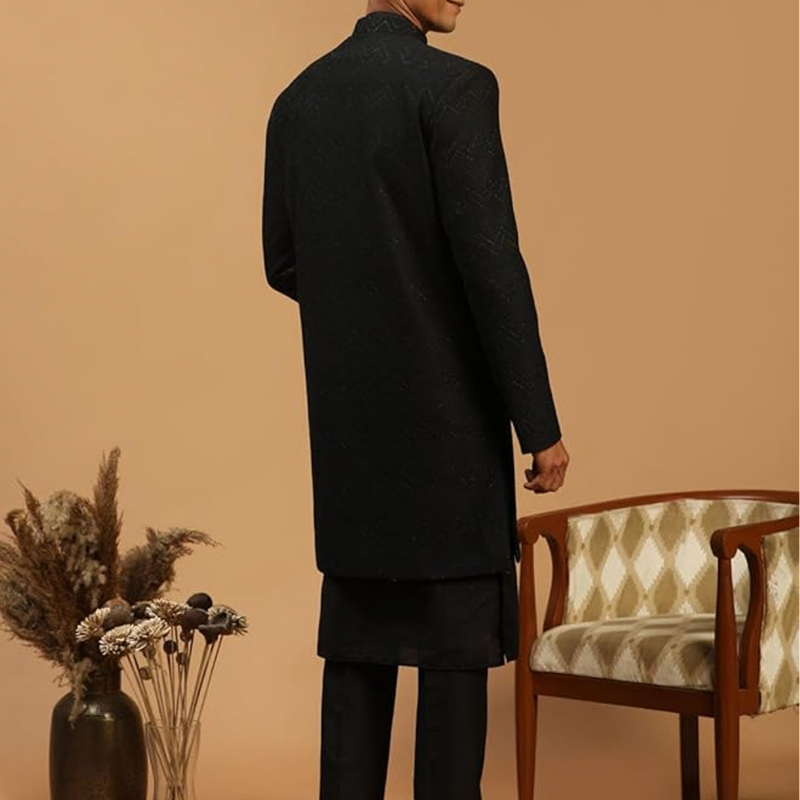 Men's Viscose Sherwani Set | Imported Fabric Designer Indowestern, Kurta And Pant style Pyjama Set