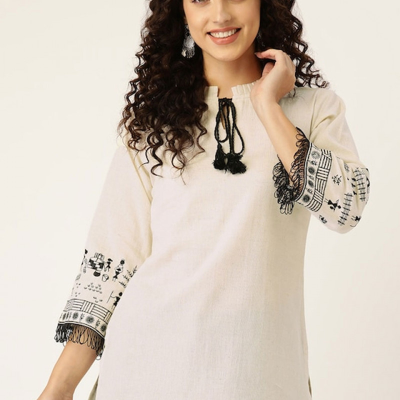 Off white regular peplum top